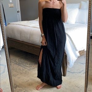 Smocked top Maxi Dress - Black - Sz SM